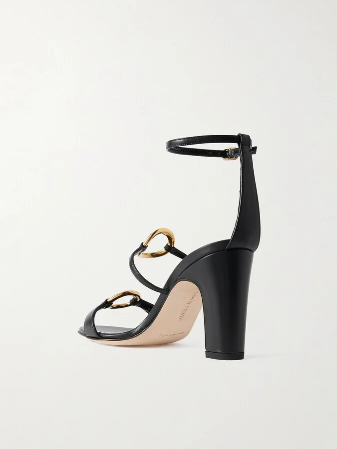 Manolo Blahnik - Hisfahan 90 Leather Sandals - Black - Image 3