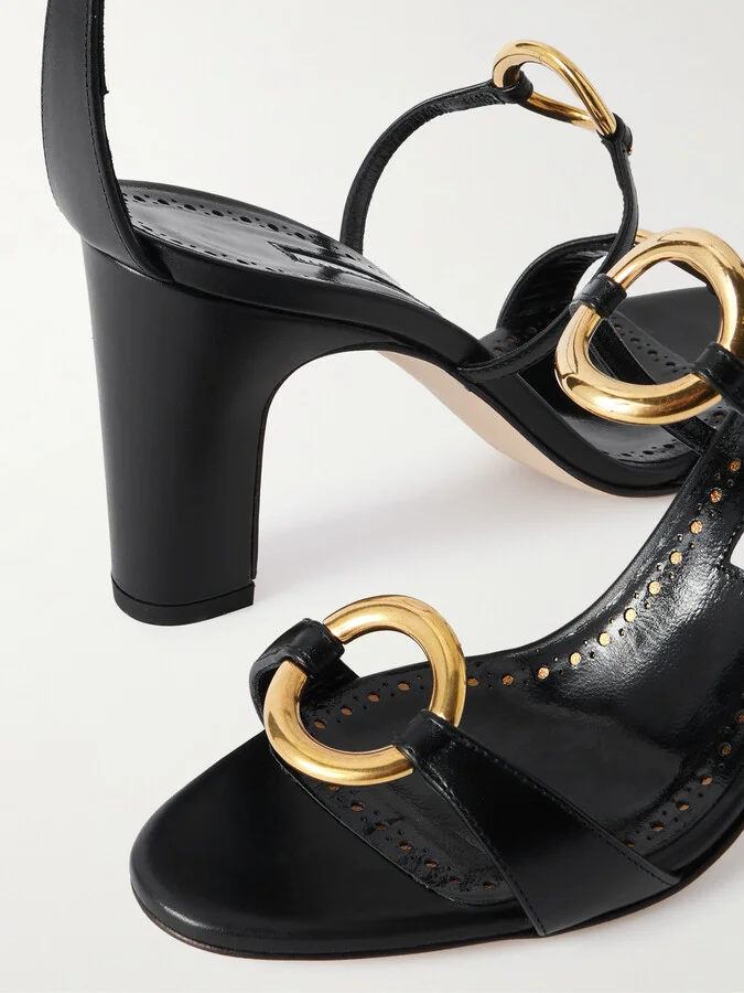 Manolo Blahnik - Hisfahan 90 Leather Sandals - Black - Image 4