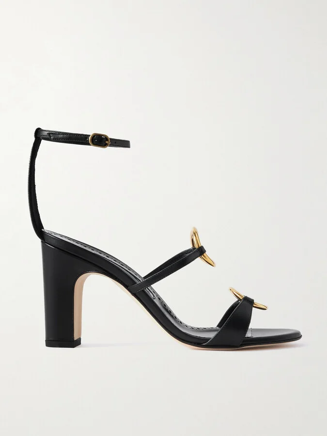 Manolo Blahnik - Hisfahan 90 Leather Sandals - Black