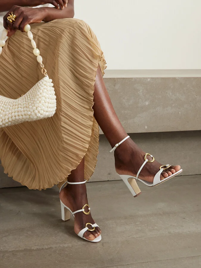 Manolo Blahnik - Hisfahan 90 Leather Sandals - White - Image 2