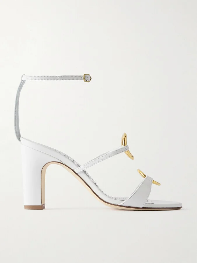 Manolo Blahnik - Hisfahan 90 Leather Sandals - White