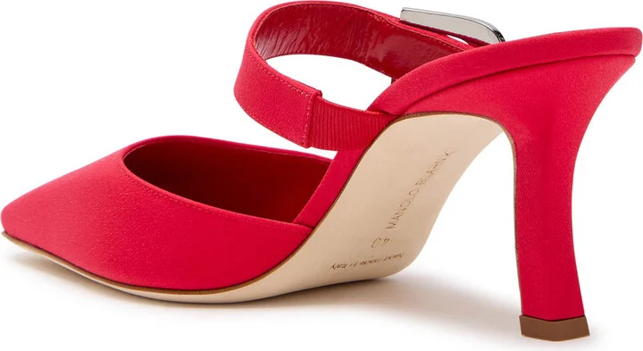 Manolo Blahnik Jabita 70 Crepe de Chine Mules - Image 2