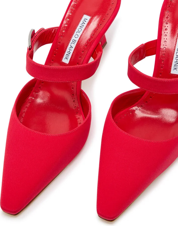 Manolo Blahnik Jabita 70 Crepe de Chine Mules - Image 3