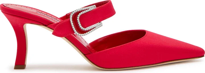 Manolo Blahnik Jabita 70 Crepe de Chine Mules