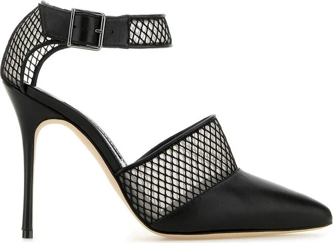 Manolo Blahnik Jatelah Mesh-Panelled Pumps