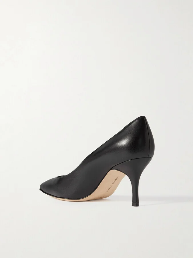 Manolo Blahnik - Kietta 70 Leather Pumps - Black - Image 3