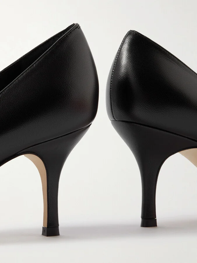 Manolo Blahnik - Kietta 70 Leather Pumps - Black - Image 4