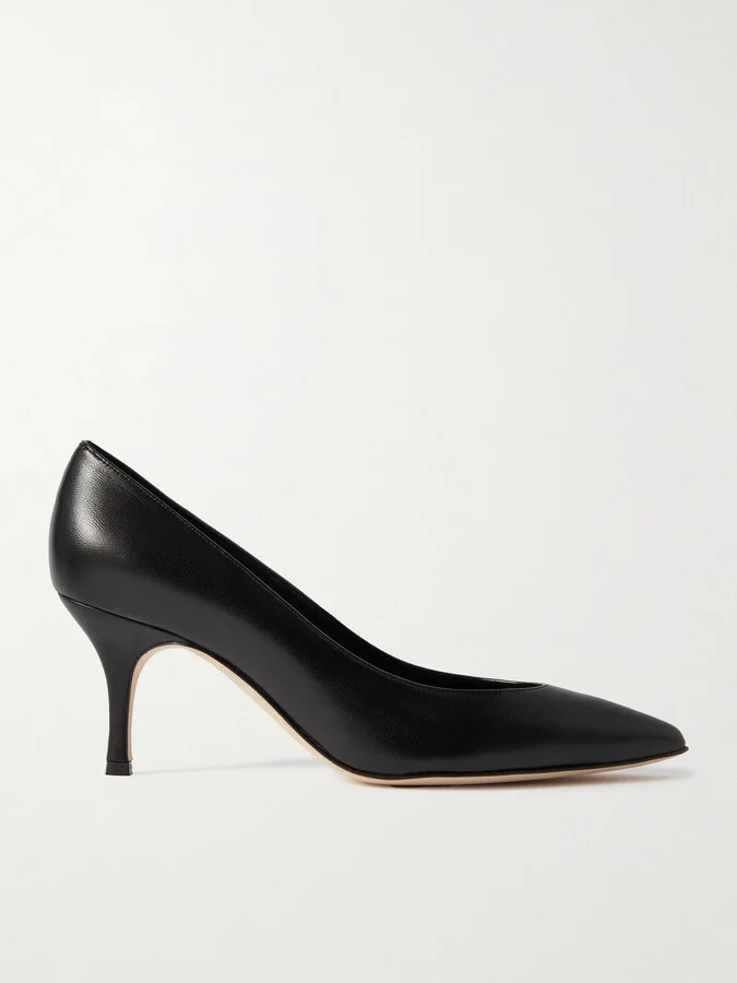 Manolo Blahnik - Kietta 70 Leather Pumps - Black
