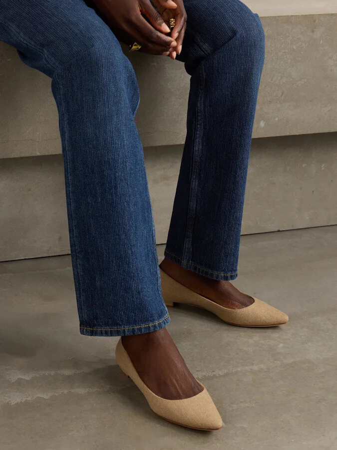 Manolo Blahnik - Lanza Bb Wool Point-toe Flats - Neutrals - Image 2