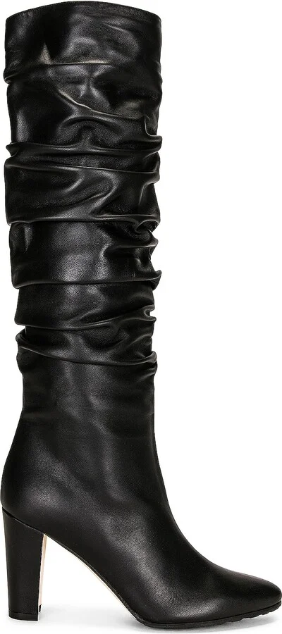 Manolo Blahnik Leather Calassohi 90 Boot in Black