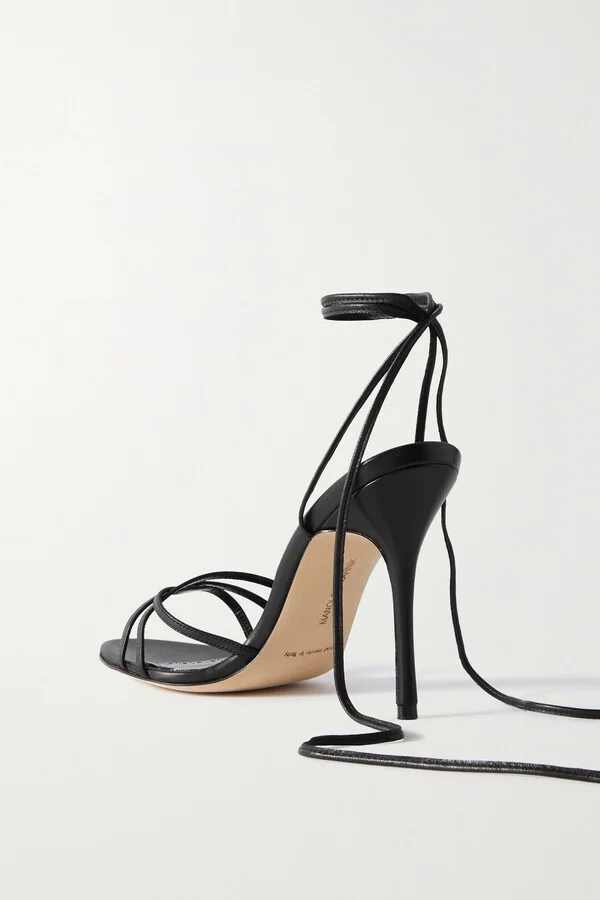Manolo Blahnik - Leva 105 Leather Sandals - Black - Image 3