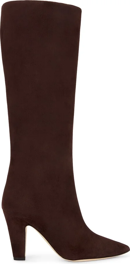 Manolo Blahnik Lina 90 Suede Boot in Chocolate