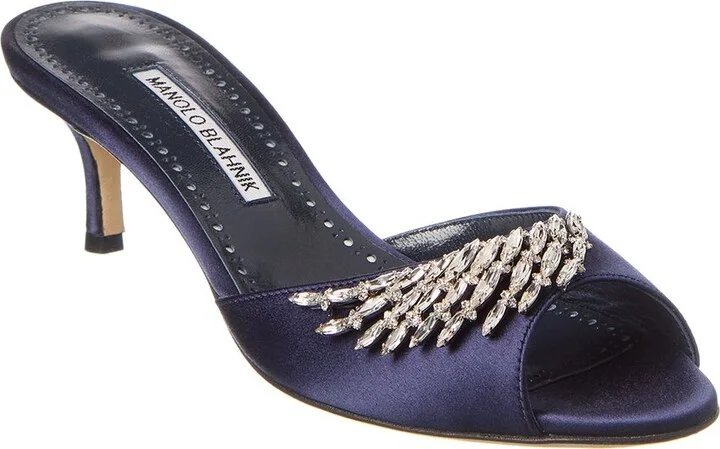 Manolo Blahnik Lumada 50 Satin Mule