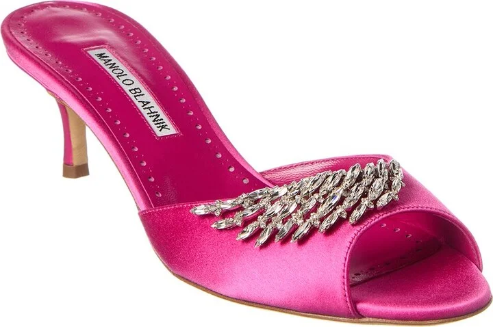 Manolo Blahnik Lumada 50 Satin Mule