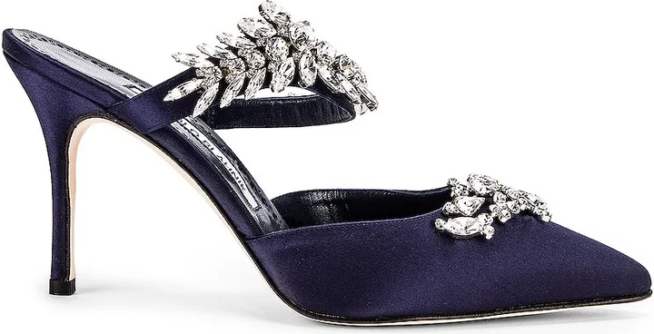 Manolo Blahnik Lurum 90 Mule in Blue - Image 2