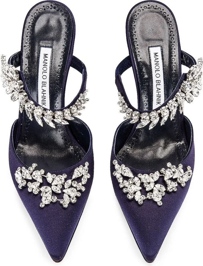 Manolo Blahnik Lurum 90 Mule in Blue