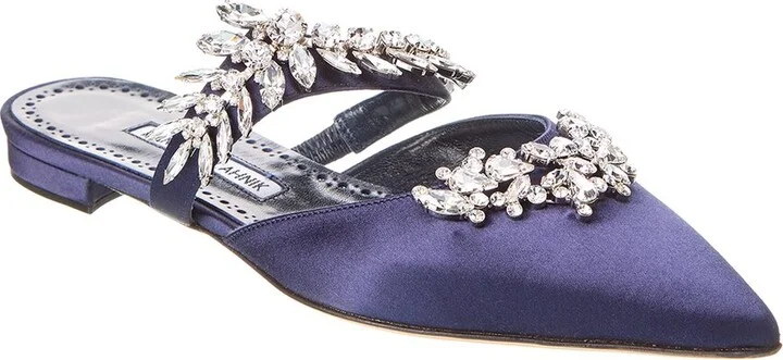 Manolo Blahnik Lurum Satin Flat