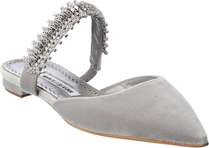Manolo Blahnik Lutara Velvet Flat