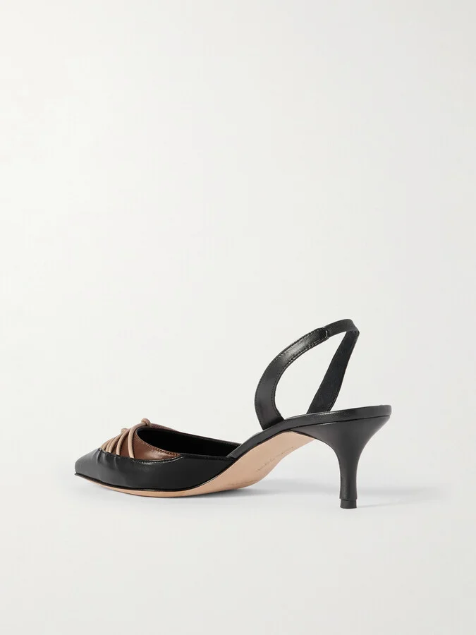 Manolo Blahnik - Maretsli 50 Leather Slingback Pumps - Black - Image 3