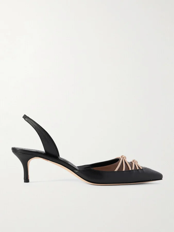 Manolo Blahnik - Maretsli 50 Leather Slingback Pumps - Black