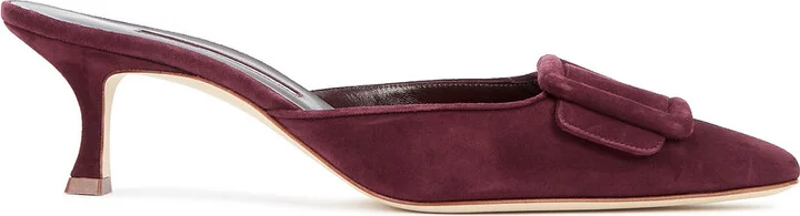 Manolo Blahnik Maysale 50 Suede Mules