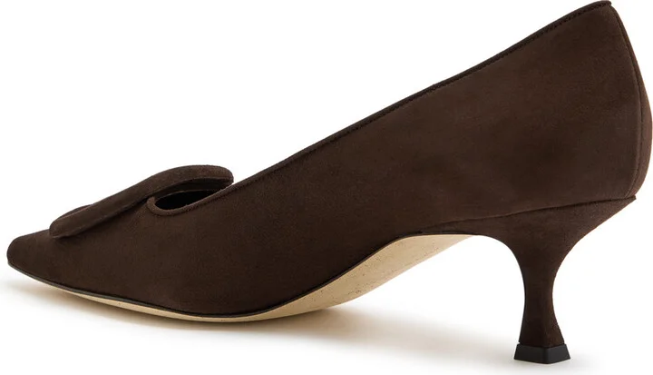 Manolo Blahnik Maysale 50 Suede Pumps - Image 2