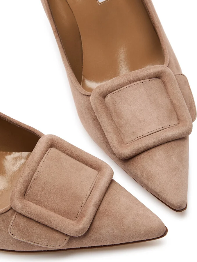 Manolo Blahnik Maysale 70 Suede Mules - Image 3