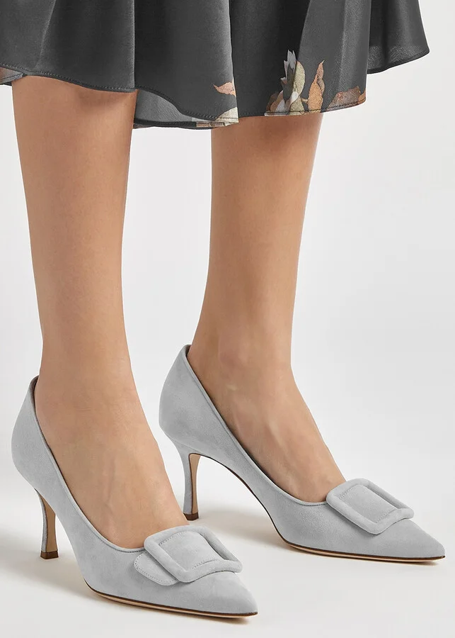 Manolo Blahnik Maysale 70 Suede Mules - Image 9