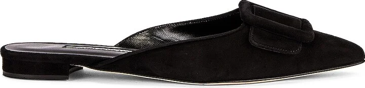 Manolo Blahnik Maysale Flat in Black
