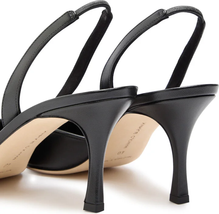 Manolo Blahnik Maysli 70 Leather Slingback Pumps - Image 4