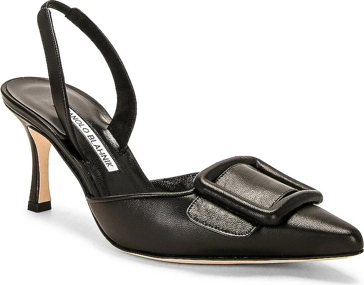 Manolo Blahnik Maysli 70 Nappa Slingback in Black - Image 2