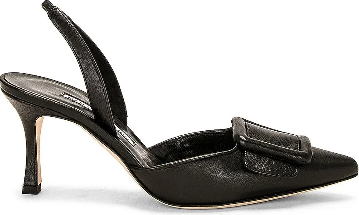 Manolo Blahnik Maysli 70 Nappa Slingback in Black