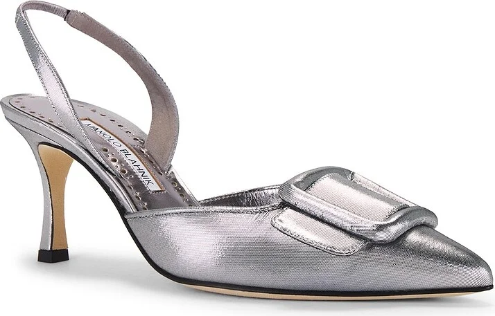 Manolo Blahnik Maysli 70 Pump in Grey - Image 2