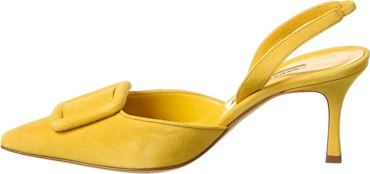 Manolo Blahnik Maysli 70 Suede Slingback Pump - Image 2