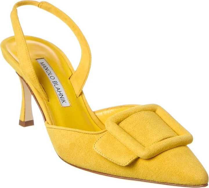 Manolo Blahnik Maysli 70 Suede Slingback Pump