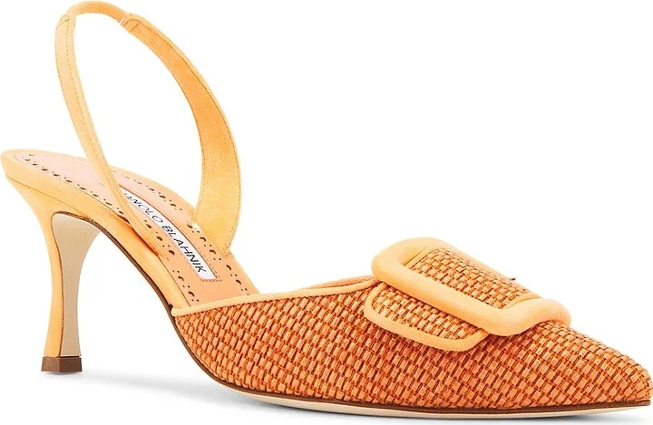 Manolo Blahnik Mayslibi 70 Pump in Orange - Image 2