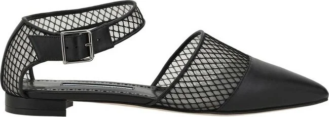 Manolo Blahnik Mesh Panelled Ballerina Shoes