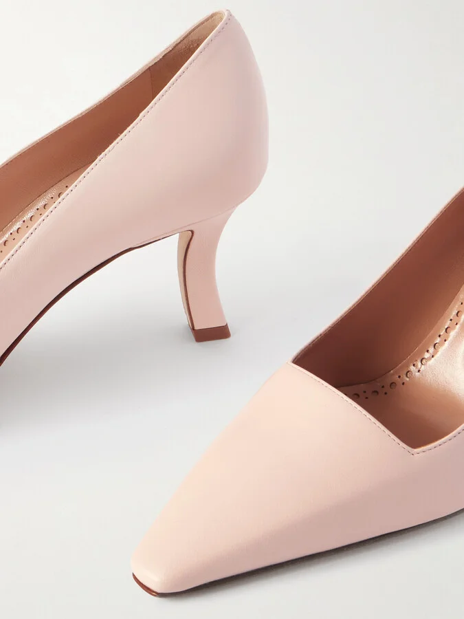 Manolo Blahnik - Moiralo 70 Leather Pumps - Pink - Image 4