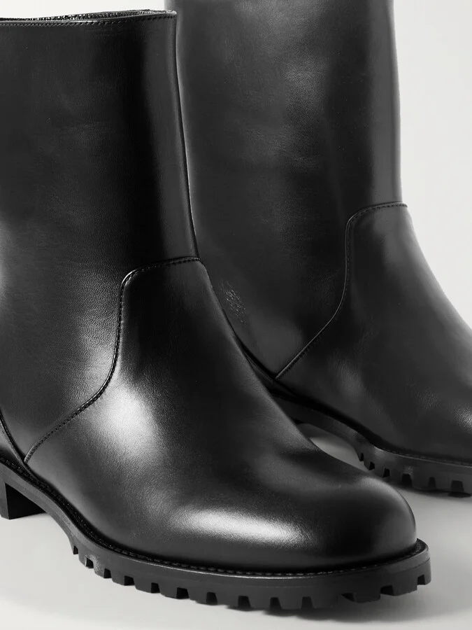 Manolo Blahnik - Motosa Leather Ankle Boots - Black - Image 4