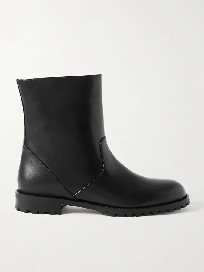 Manolo Blahnik - Motosa Leather Ankle Boots - Black