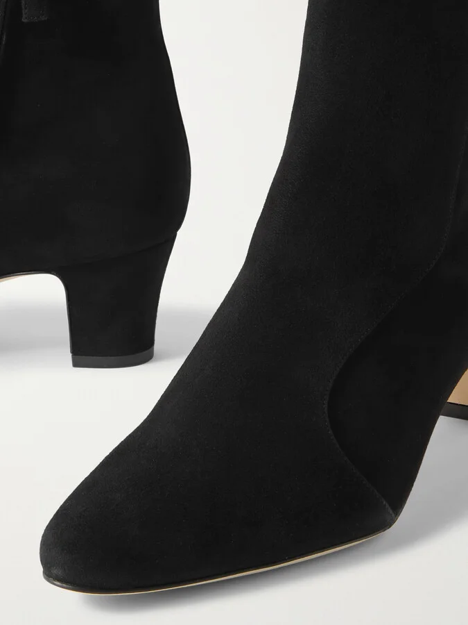 Manolo Blahnik - Myconia 50 Suede Ankle Boots - Black - Image 4