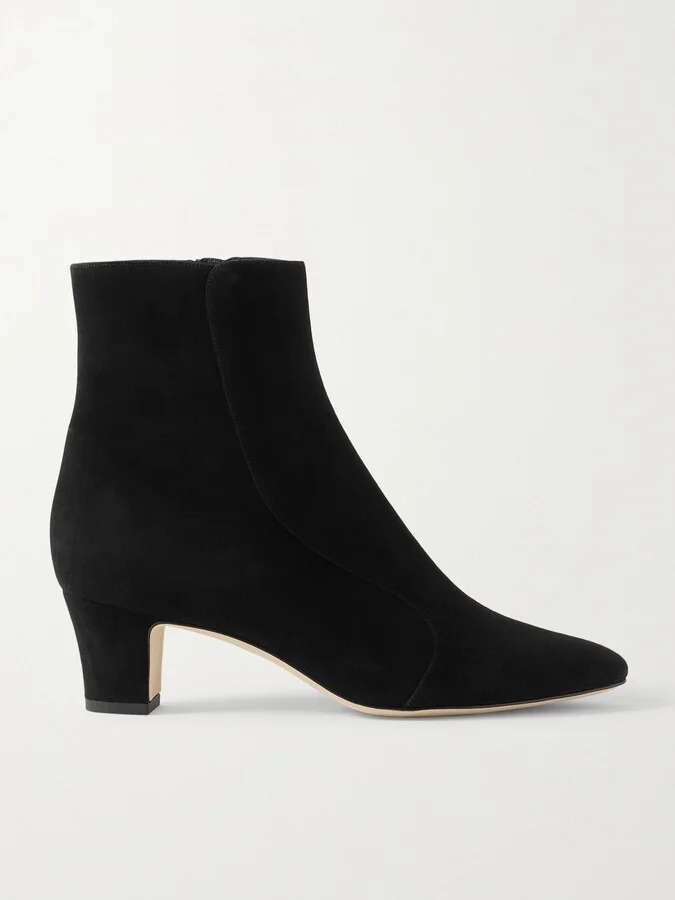 Manolo Blahnik - Myconia 50 Suede Ankle Boots - Black