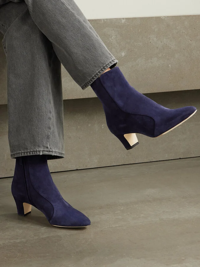 Manolo Blahnik - Myconia 50 Suede Ankle Boots - Blue - Image 2