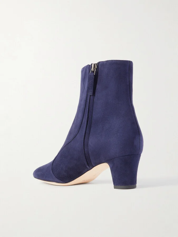 Manolo Blahnik - Myconia 50 Suede Ankle Boots - Blue - Image 3