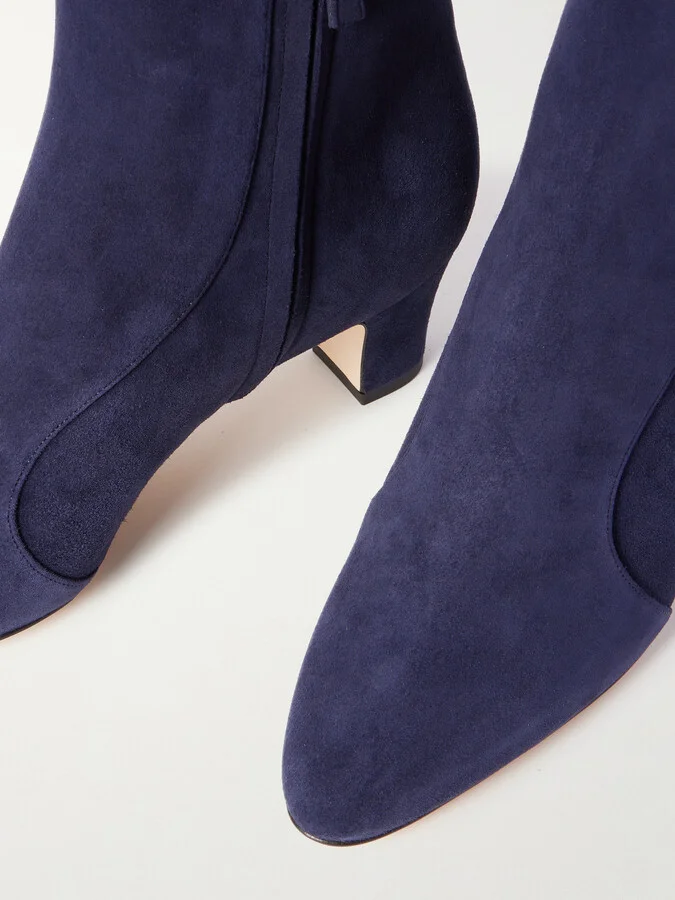 Manolo Blahnik - Myconia 50 Suede Ankle Boots - Blue - Image 4