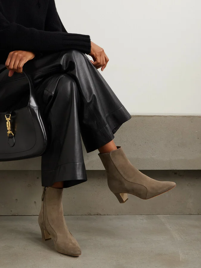 Manolo Blahnik - Myconia 50 Suede Ankle Boots - Brown - Image 2