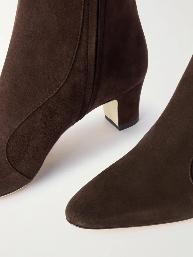 Manolo Blahnik - Myconia 50 Suede Ankle Boots - Brown - Image 4