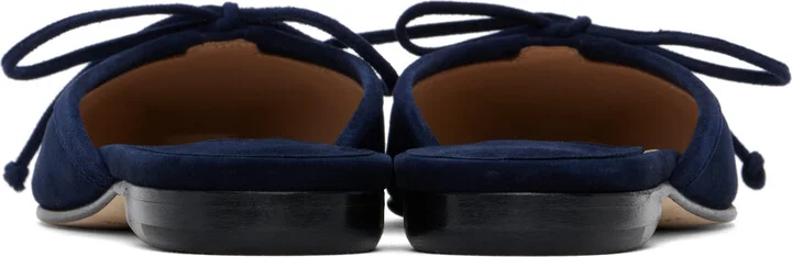 Manolo Blahnik Navy Ballerimu Mules - Image 2