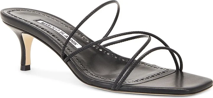 Manolo Blahnik Ninfemu 50 Nappa Sandal in Black - Image 2