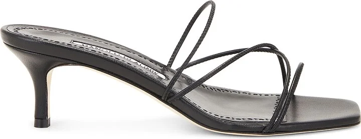 Manolo Blahnik Ninfemu 50 Nappa Sandal in Black